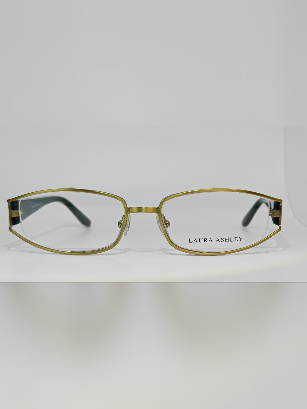 Laura Ashley. Helena.Gold Semi Rimless Metal Eyeglasses. Sage Loom.
